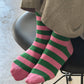 Pink and Green Stripe Wally Socks by Le Bon Shoppe