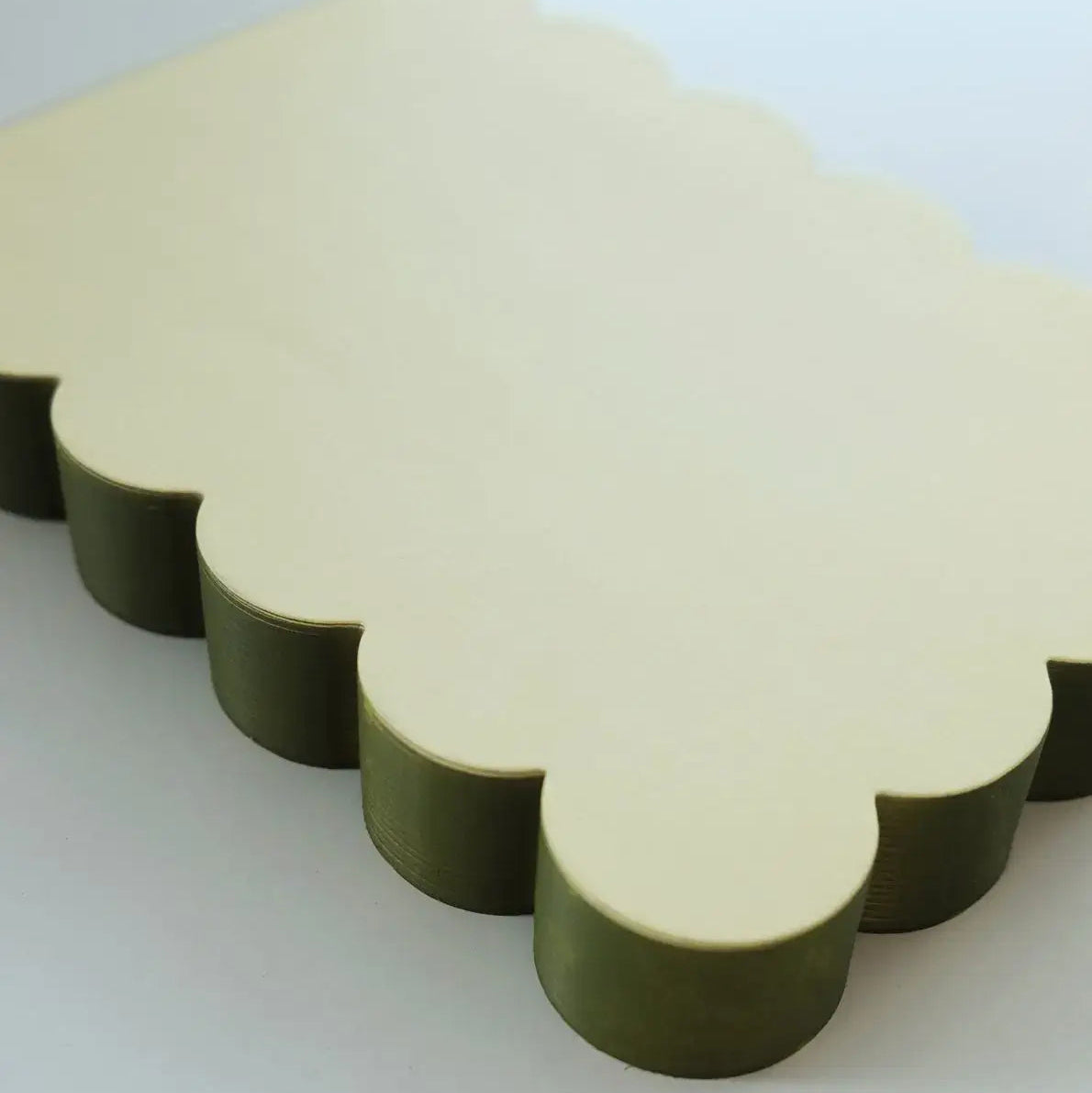 Scallop Edged Notepad | Chartreuse + Olive Edge