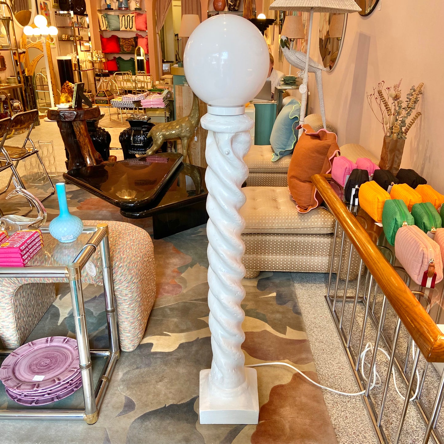 Vintage plaster floor lamp deals