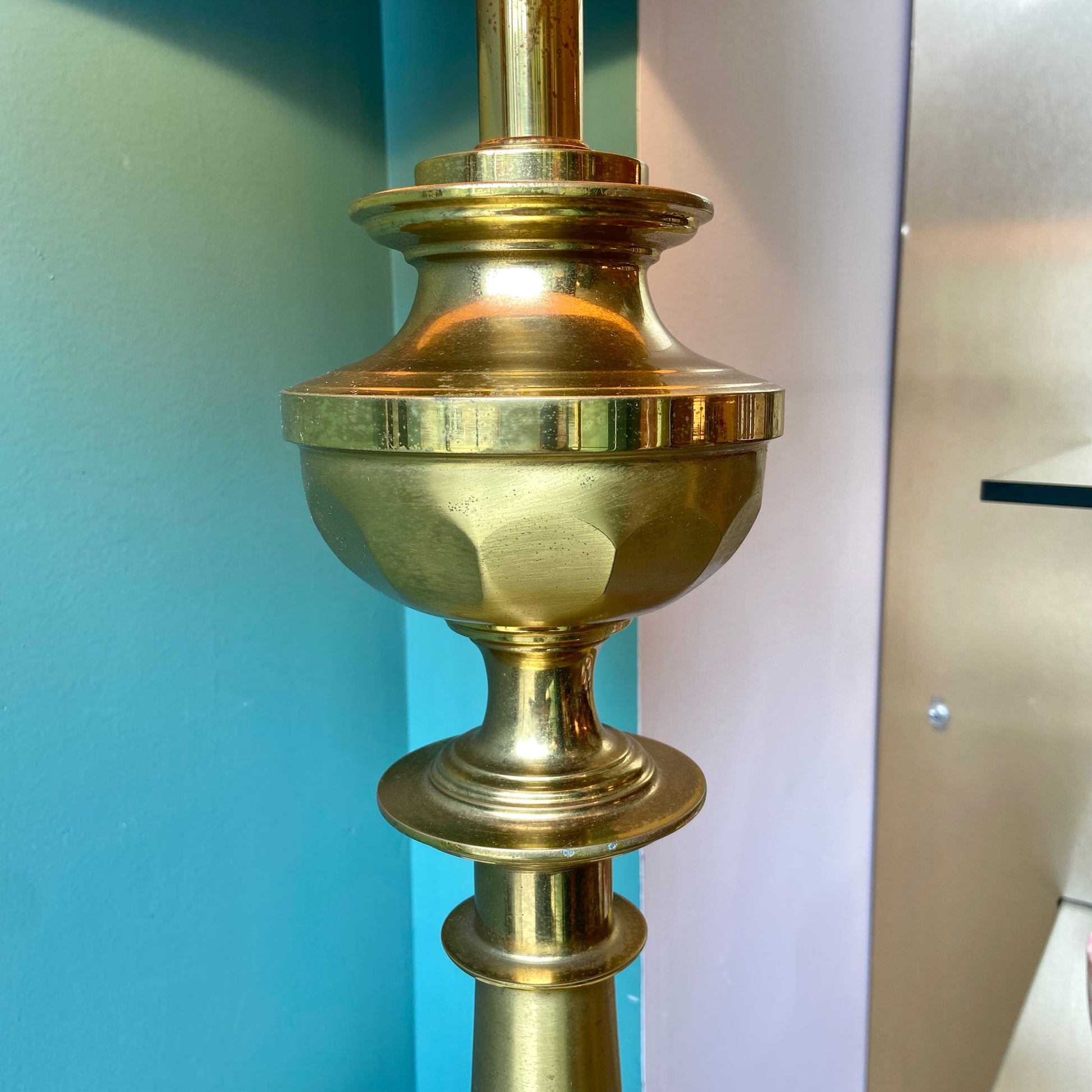 Brass mid best sale century table lamp