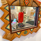 Vintage Hand Painted Tribal Wooden Mirror