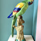 Vintage Hand Painted Ceramic Italian Parrot Statue