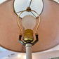 Pair of Vintage Metal Cabbage Lamps with Blush Shades