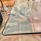 Vintage Square Fiberglass Faux Stone Swirl Base Coffee Table