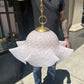 Vintage Murano Style Pink Speckled Pendant Chandelier