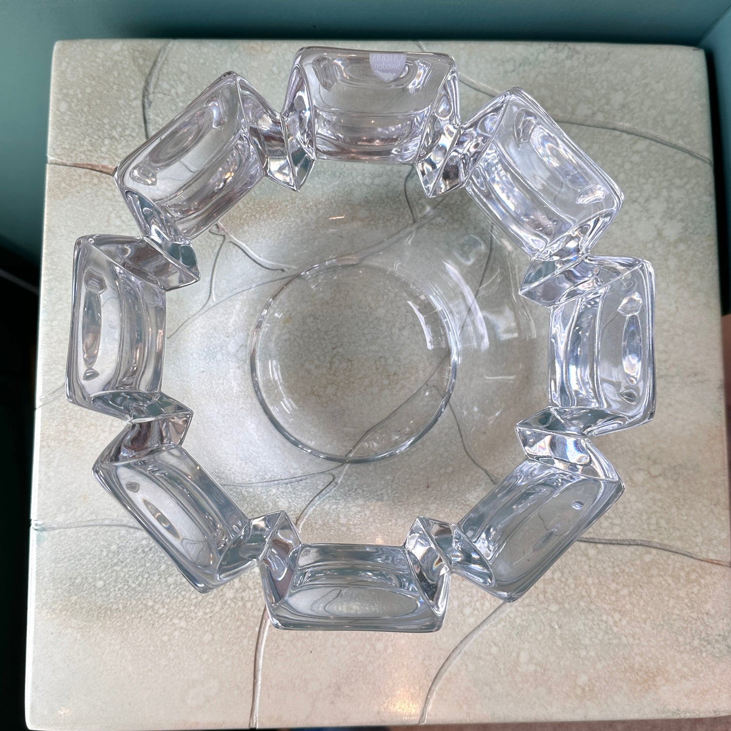 Vintage Orrefors “Corona” Crystal Bowl Signed