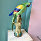 Vintage Hand Painted Ceramic Italian Parrot Statue