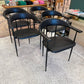 Vintage Set of 5 Model P40 Black Italian Dining Chairs by Fasem