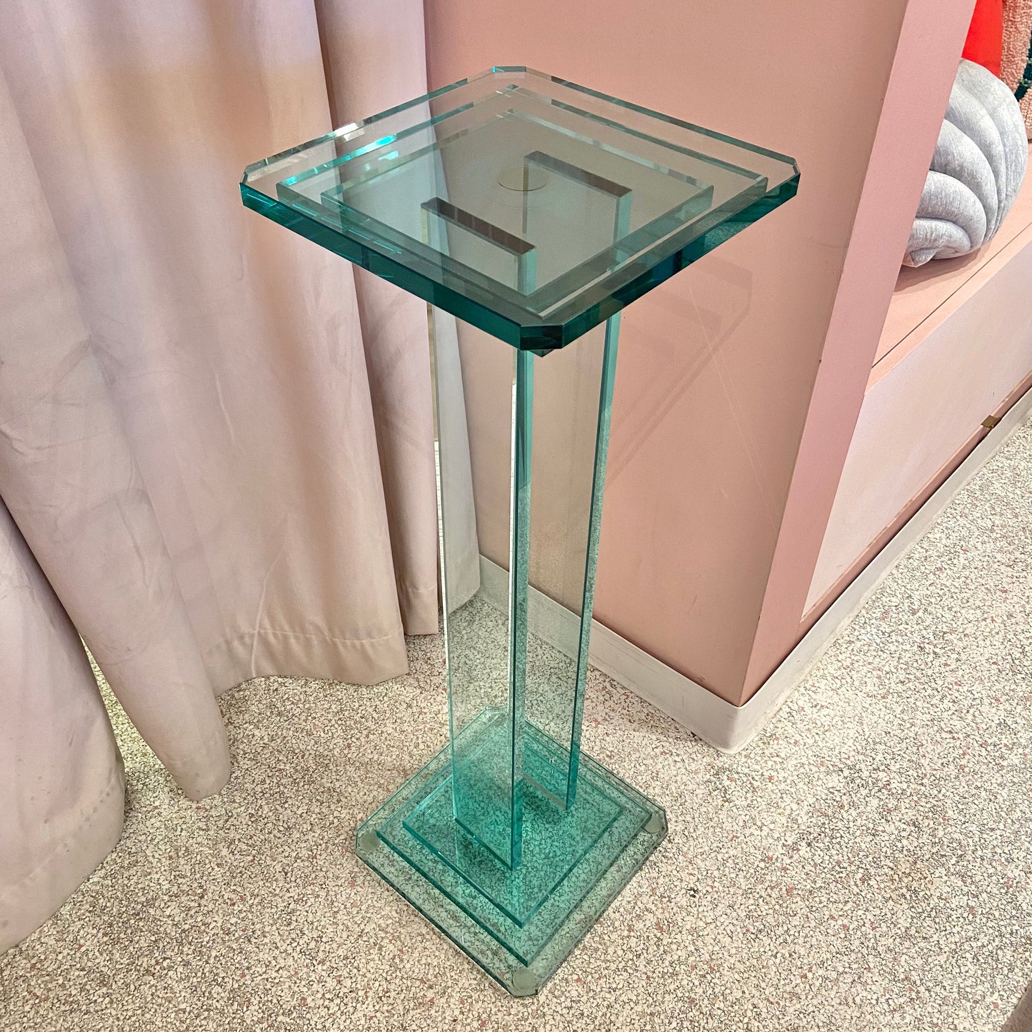 Vintage Stacked Glass Pedestal 36"