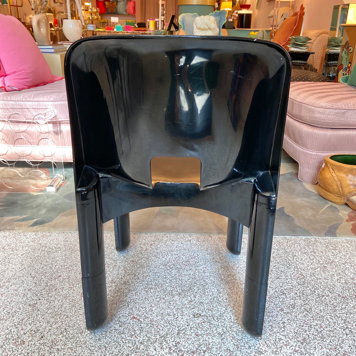 Vintage Mid Century Italian Kartell Universale Black Accent Chair