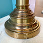 Vintage Mid Century Brass Table Lamp with Red Shade