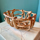 Vintage Ceramic Woven Basket Bowl
