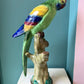 Vintage Hand Painted Ceramic Italian Parrot Statue