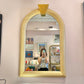Large Vintage Karl Springer Style Crackle Paint and Gold Leaf Mirror