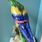 Vintage Hand Painted Ceramic Italian Parrot Statue