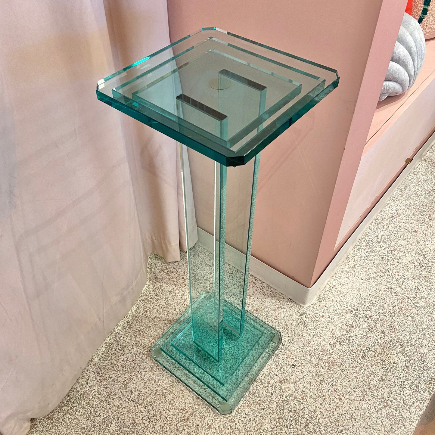 Vintage Stacked Glass Pedestal 36"