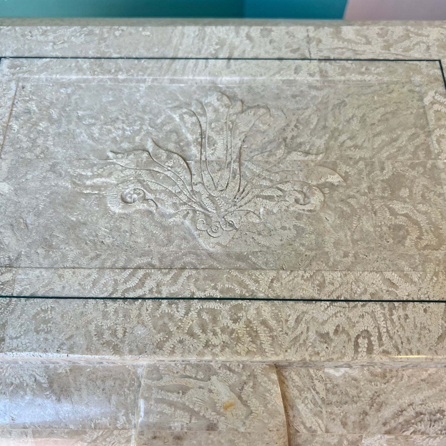 Vintage Renoir Designs Tessellated Stone Jewelry Box