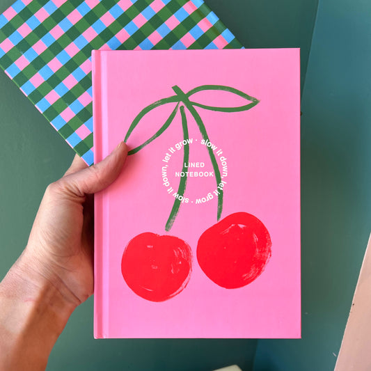 Fresh Cherries Lined Notebook by Papier