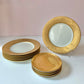 Vintage Fitz and Floyd Carre D'Or Gold Checkered Porcelain Dinner and Salad Plates - 12pc