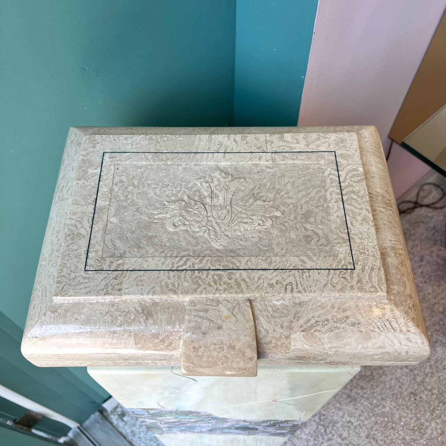 Vintage Renoir Designs Tessellated Stone Jewelry Box