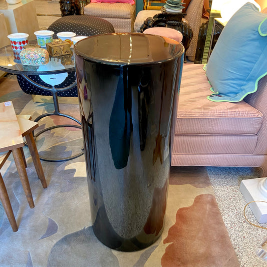 Vintage Black Acrylic Cylindrical Pedestal 30.5"