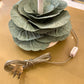 Pair of Vintage Metal Cabbage Lamps with Blush Shades