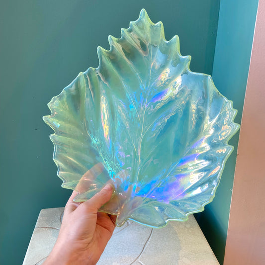 Vintage Iridescent Leaf Catchall/Plate