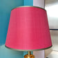 Vintage Mid Century Brass Table Lamp with Red Shade