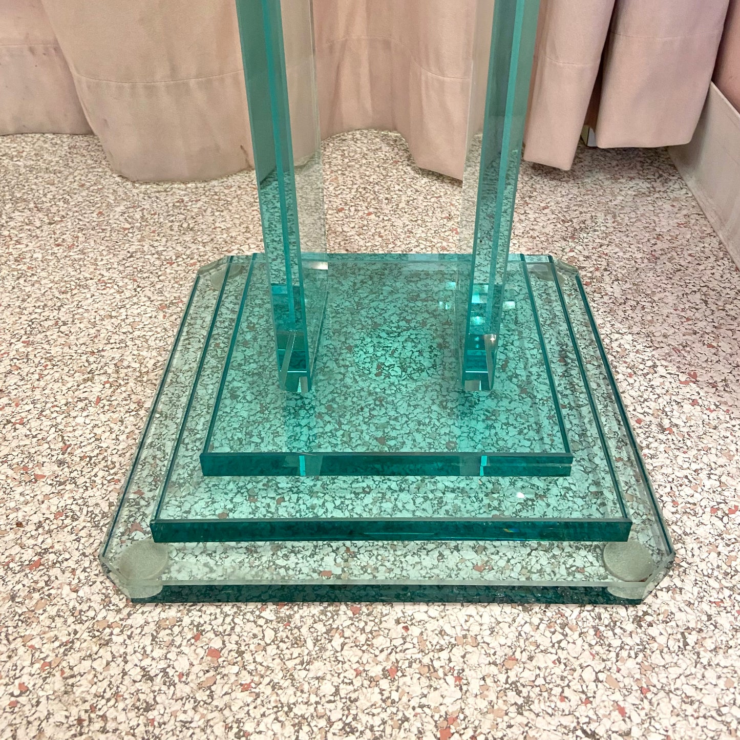 Vintage Stacked Glass Pedestal 36"