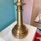 Vintage Mid Century Brass Table Lamp with Red Shade