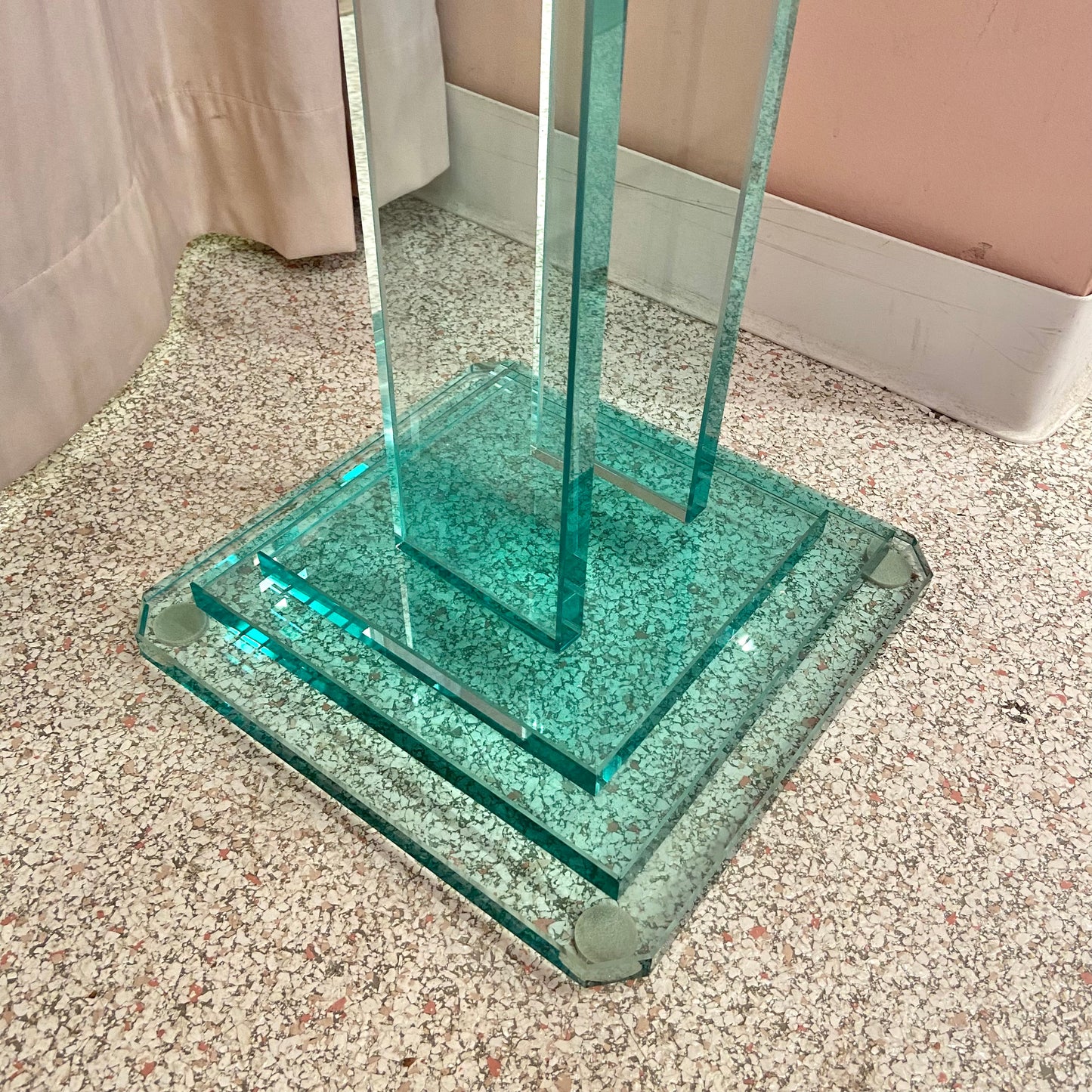 Vintage Stacked Glass Pedestal 36"
