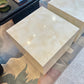 1980's Faux Goatskin Laminate Cube Side Table/item
