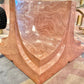 Vintage Square Fiberglass Faux Stone Swirl Base Coffee Table