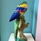 Vintage Hand Painted Ceramic Italian Parrot Statue
