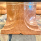 Vintage Square Fiberglass Faux Stone Swirl Base Coffee Table