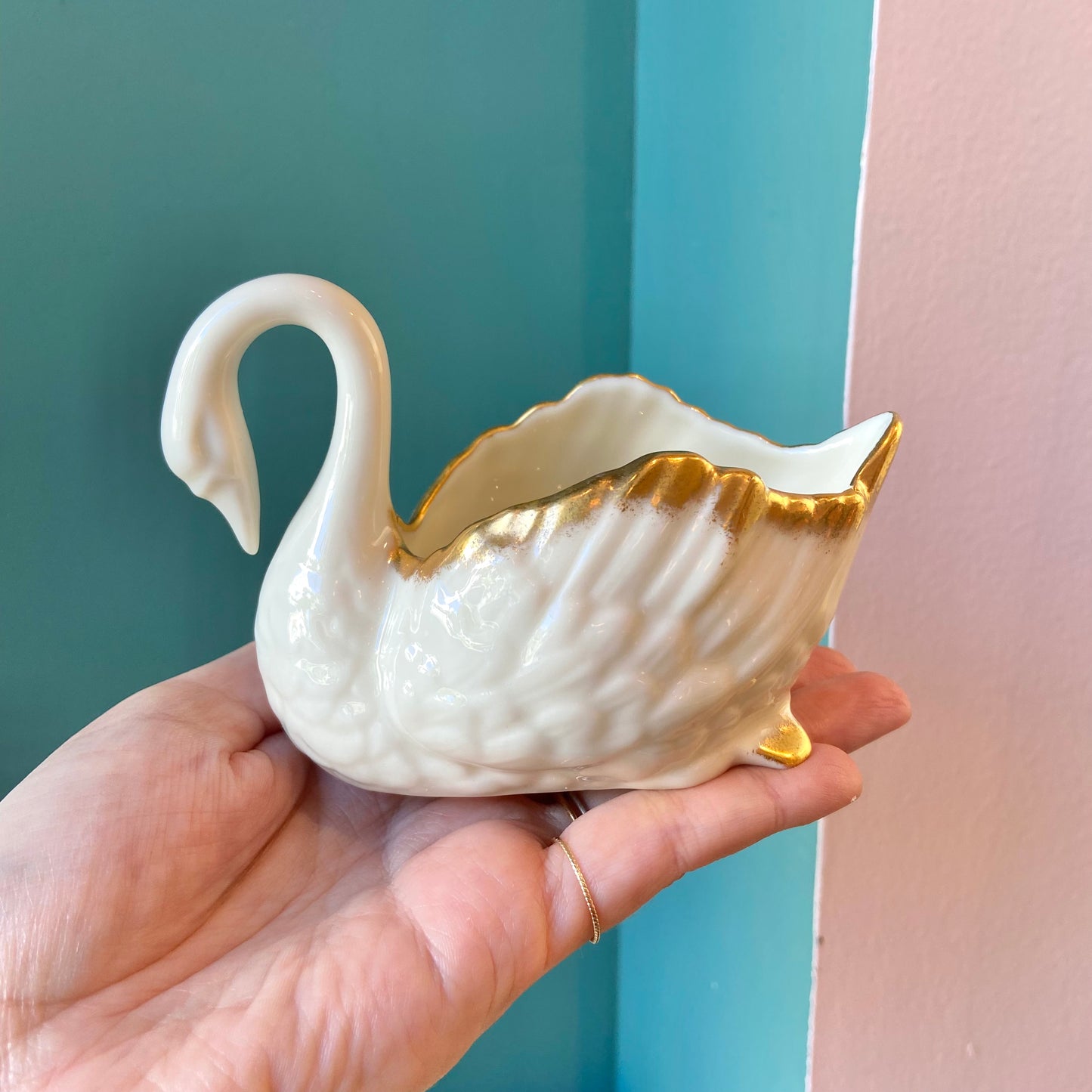 Vintage Lenox Swan Porcelain Ring/Trinket Holder