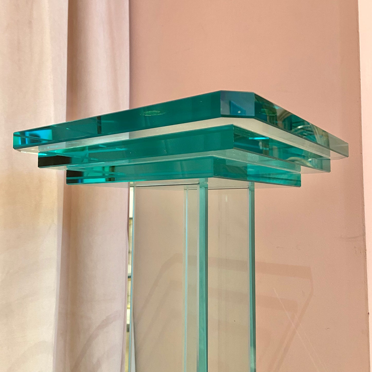 Vintage Stacked Glass Pedestal 36"