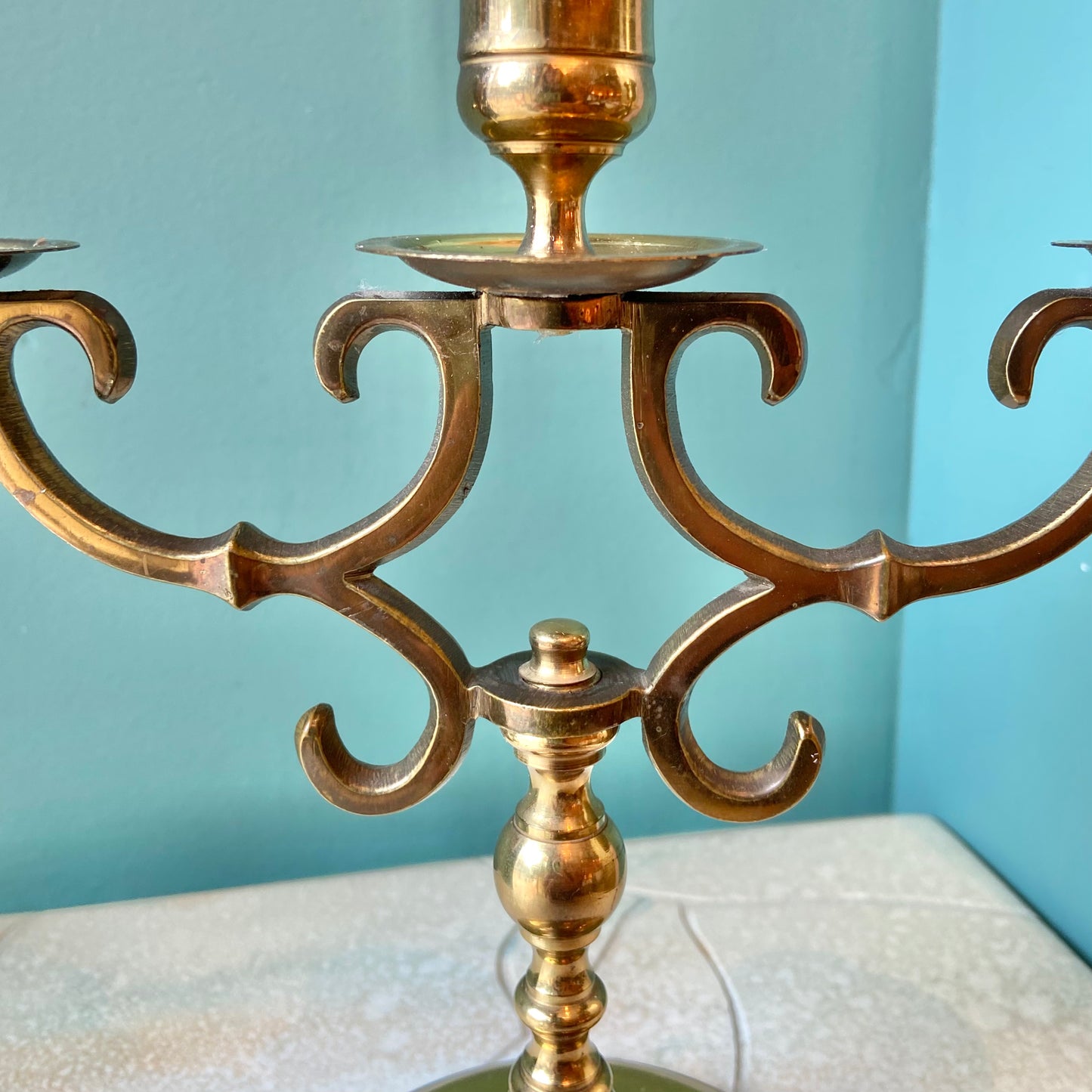 Vintage Brass 3 Arm Candelabra