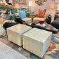 1980's Faux Goatskin Laminate Cube Side Table/item