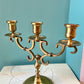 Vintage Brass 3 Arm Candelabra