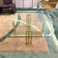 Vintage Brass and Glass Coffee Table