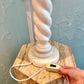 Vintage Spiral Base White Washed Wooden Lamp