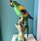 Vintage Hand Painted Ceramic Italian Parrot Statue