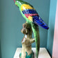Vintage Hand Painted Ceramic Italian Parrot Statue