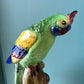 Vintage Hand Painted Ceramic Italian Parrot Statue