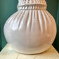 Large Vintage White Ceramic Fan Vase