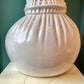 Large Vintage White Ceramic Fan Vase