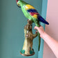 Vintage Hand Painted Ceramic Italian Parrot Statue