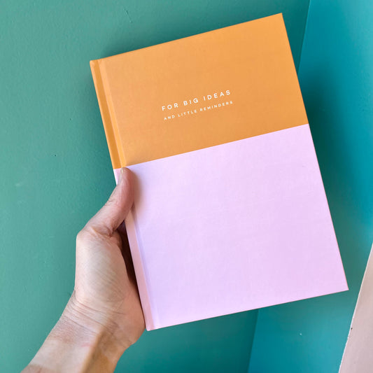 Mustard and Pink Colorblock Lined Notebook by Papier