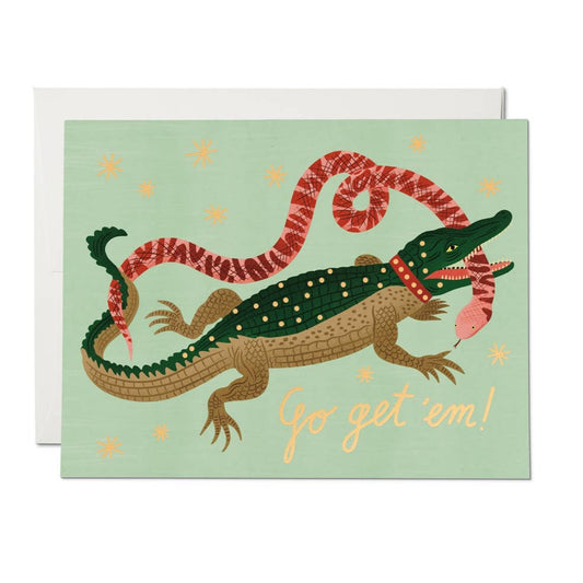 Get 'Em Alligator Congratulations Card